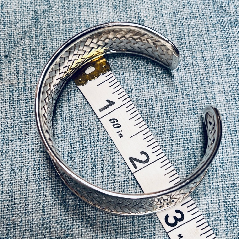 Sterling Silver Woven Cuff Bracelet - Picture 6 of 9